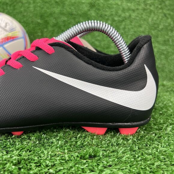 Nike Kids Jr. Bravata II FG Soccer Cleats Youth Size 2Y Pink / Black Firm Ground - Picture 10 of 17